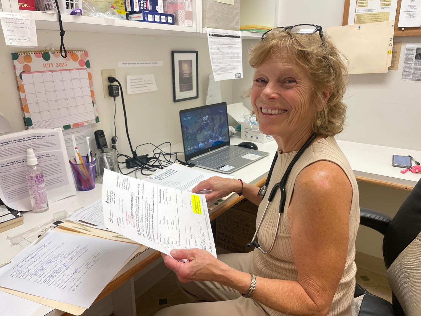 A provider in the clinic office